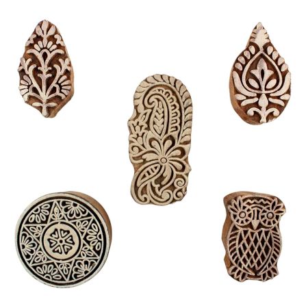 Set of 5 Piece New Mix Wooden Printing Blocks